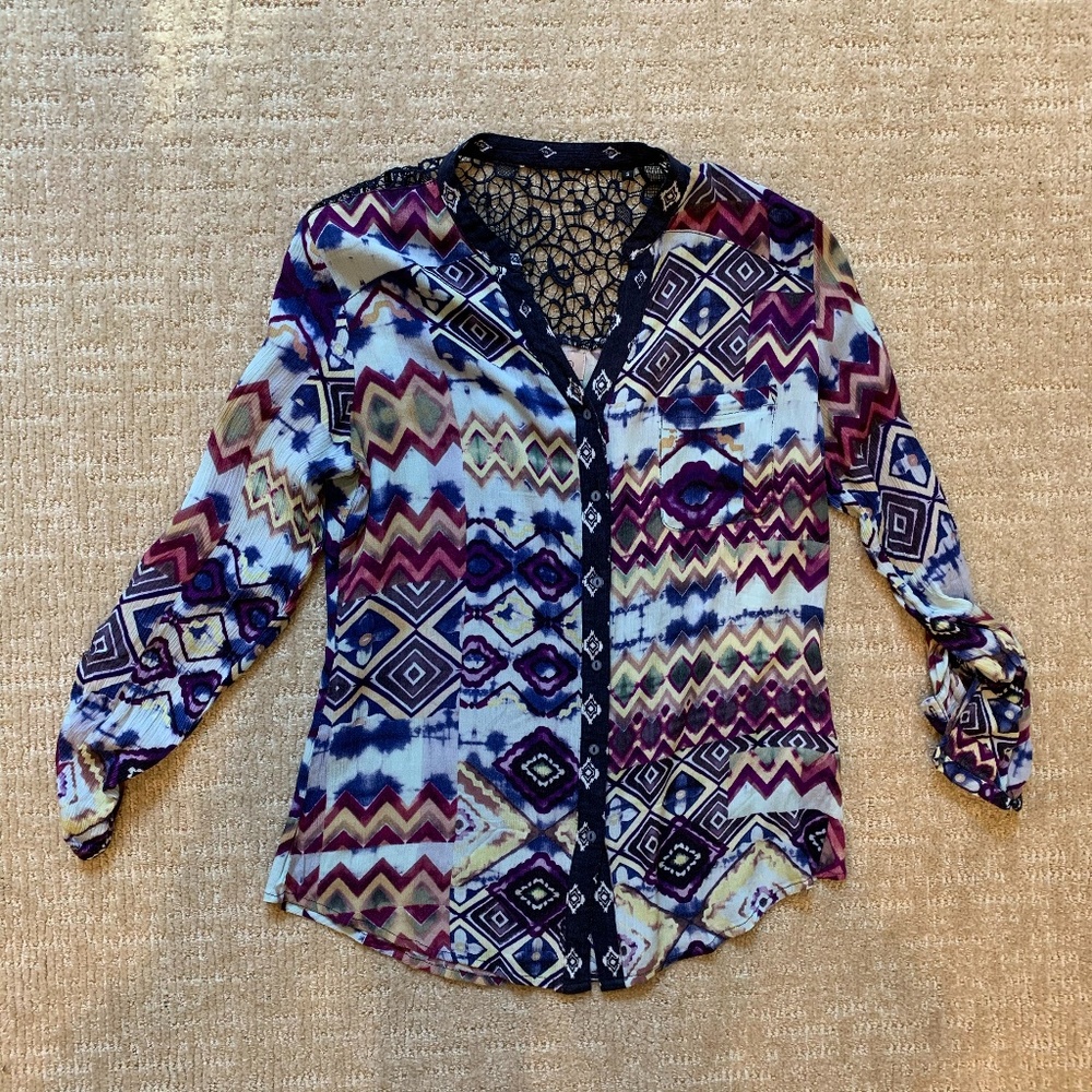 Desigual Navy and Purple Top